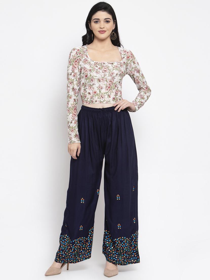 printed hem straight palazzo - 16971306 - Zoom Image - 4