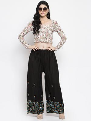 printed hem flared palazzo - 16971309 - Standard Image - 4