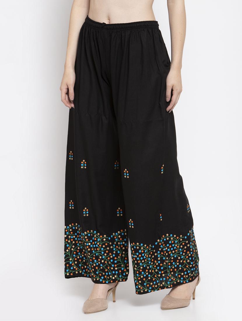 printed hem flared palazzo - 16971309 - Zoom Image - 2