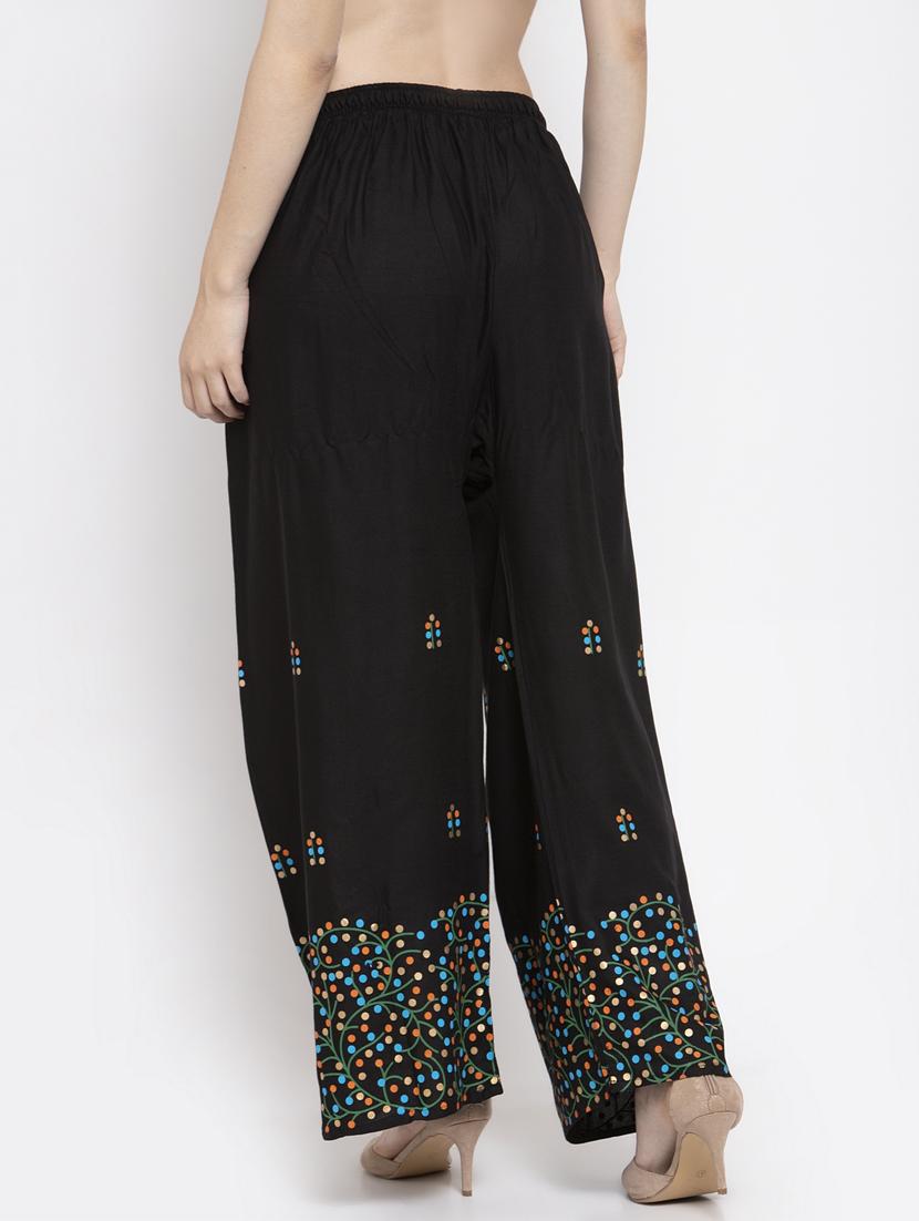 printed hem flared palazzo - 16971309 - Zoom Image - 3