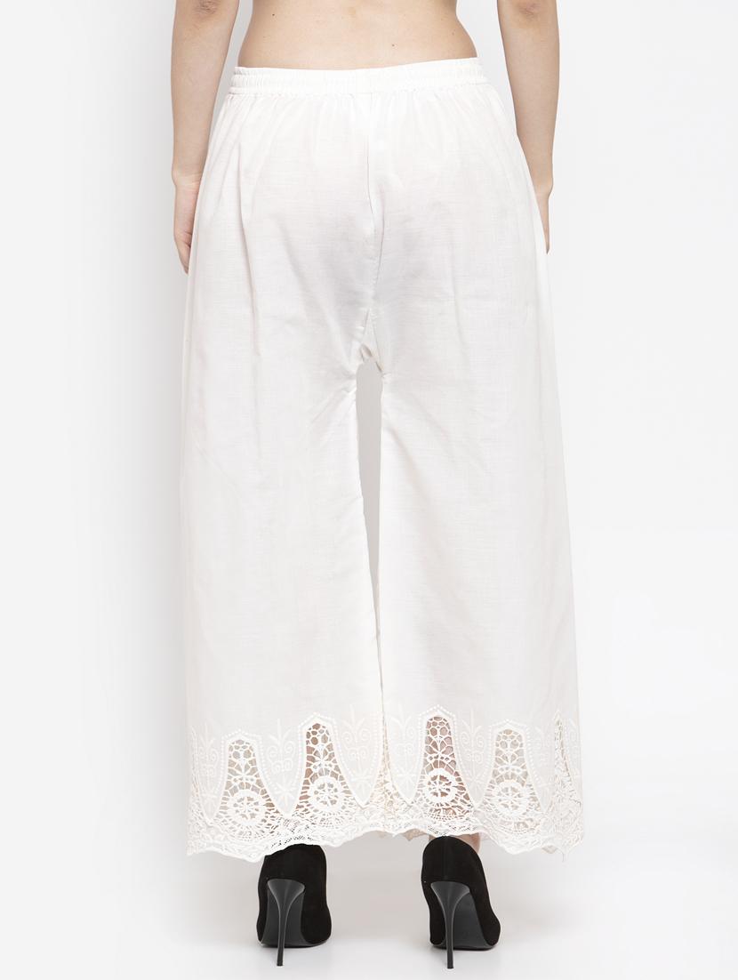 laced hem straight palazzo - 16971312 - Zoom Image - 3