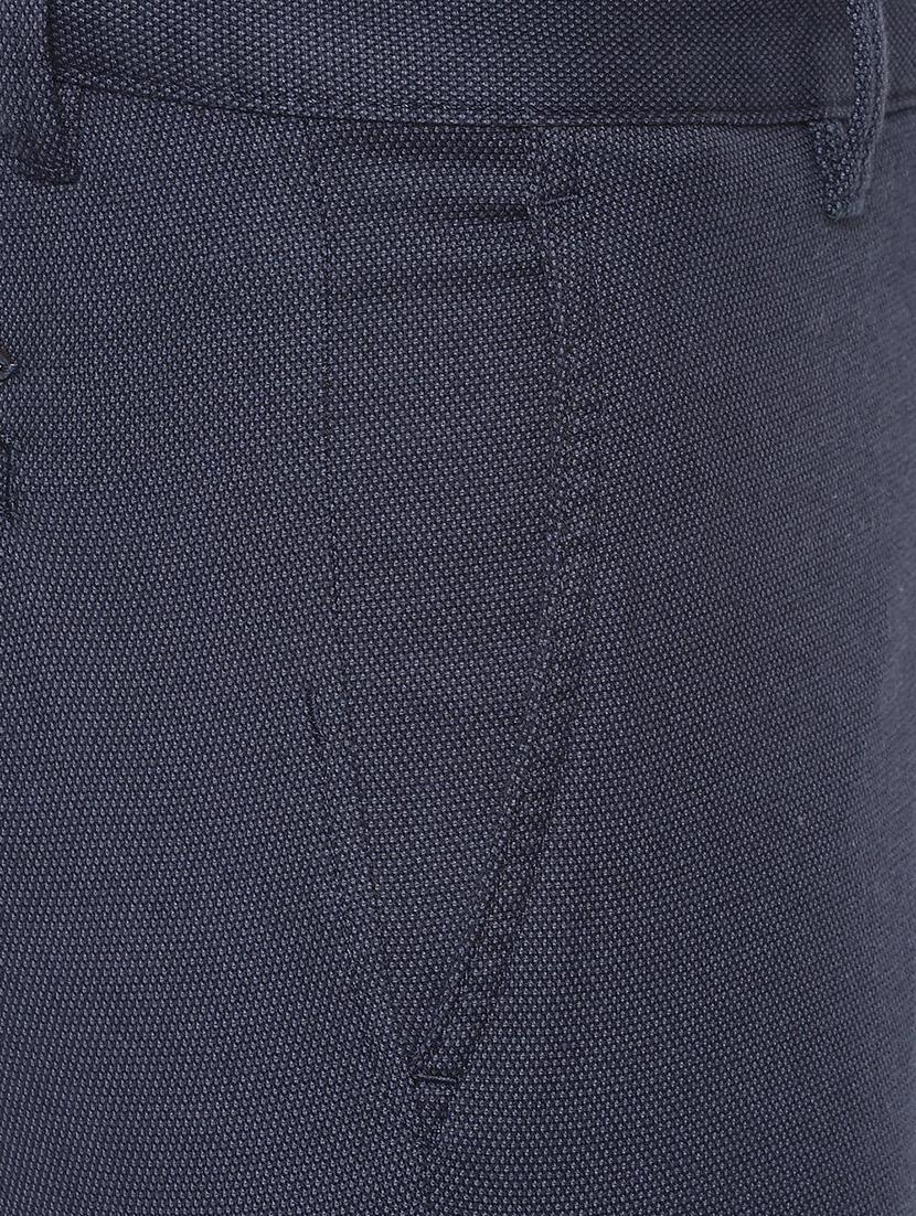 navy blue textured chinos - 16971429 - Zoom Image - 4