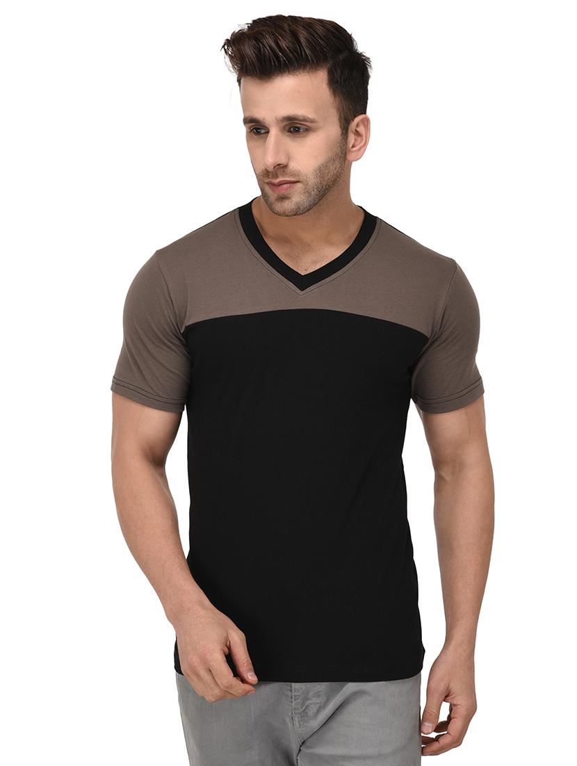 black color block t-shirt - 16971630 - Zoom Image - 1