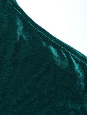 single shoulder velvet crop top - 16971942 - Standard Image - 5