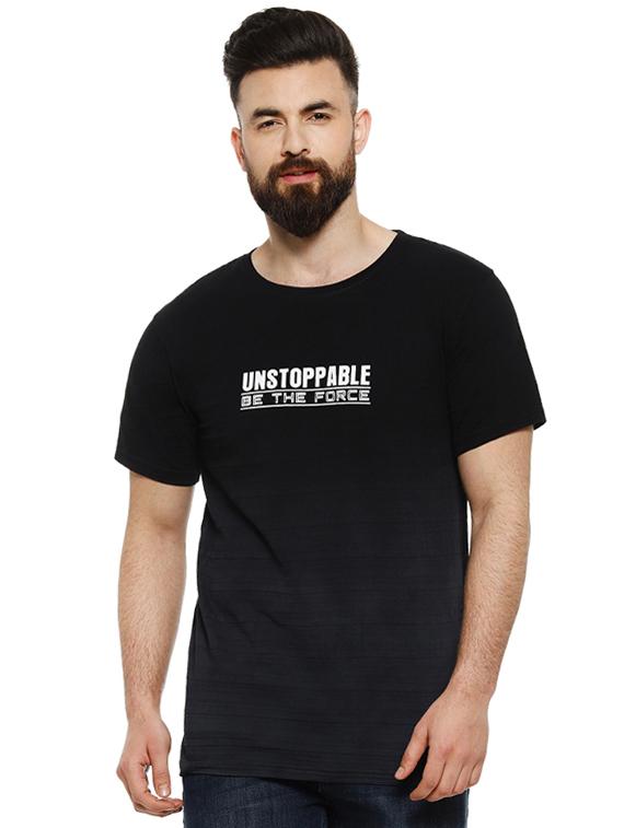 black typographic chest print t-shirt - 16972036 - Zoom Image - 1