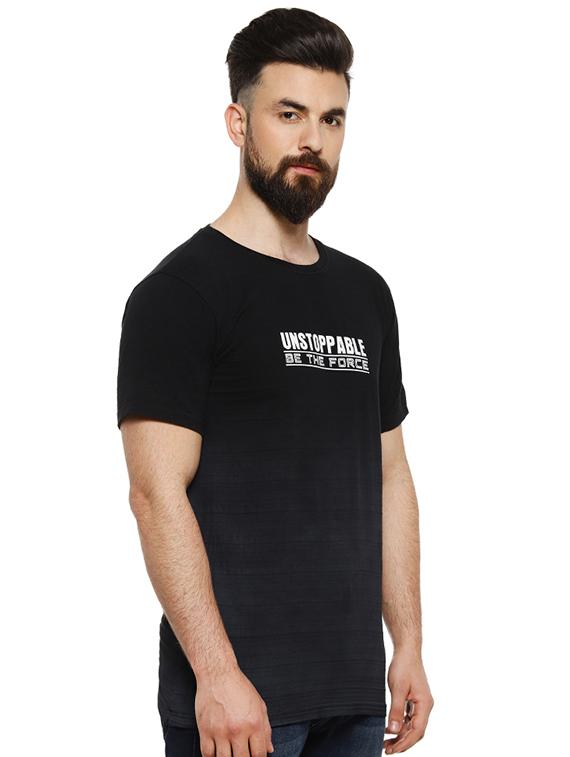 black typographic chest print t-shirt - 16972036 - Zoom Image - 2
