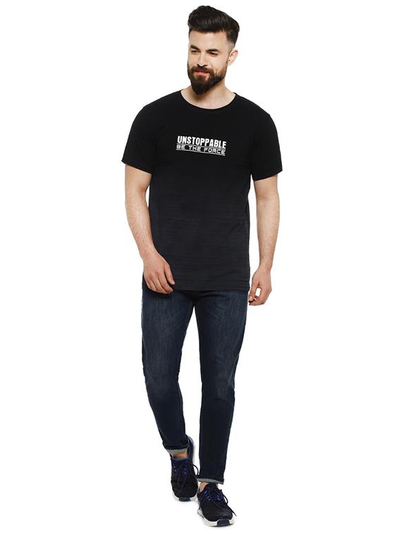 black typographic chest print t-shirt - 16972036 - Zoom Image - 4