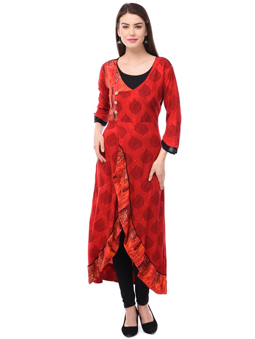 block print a-line kurta - 16972056 - Zoom Image - 1