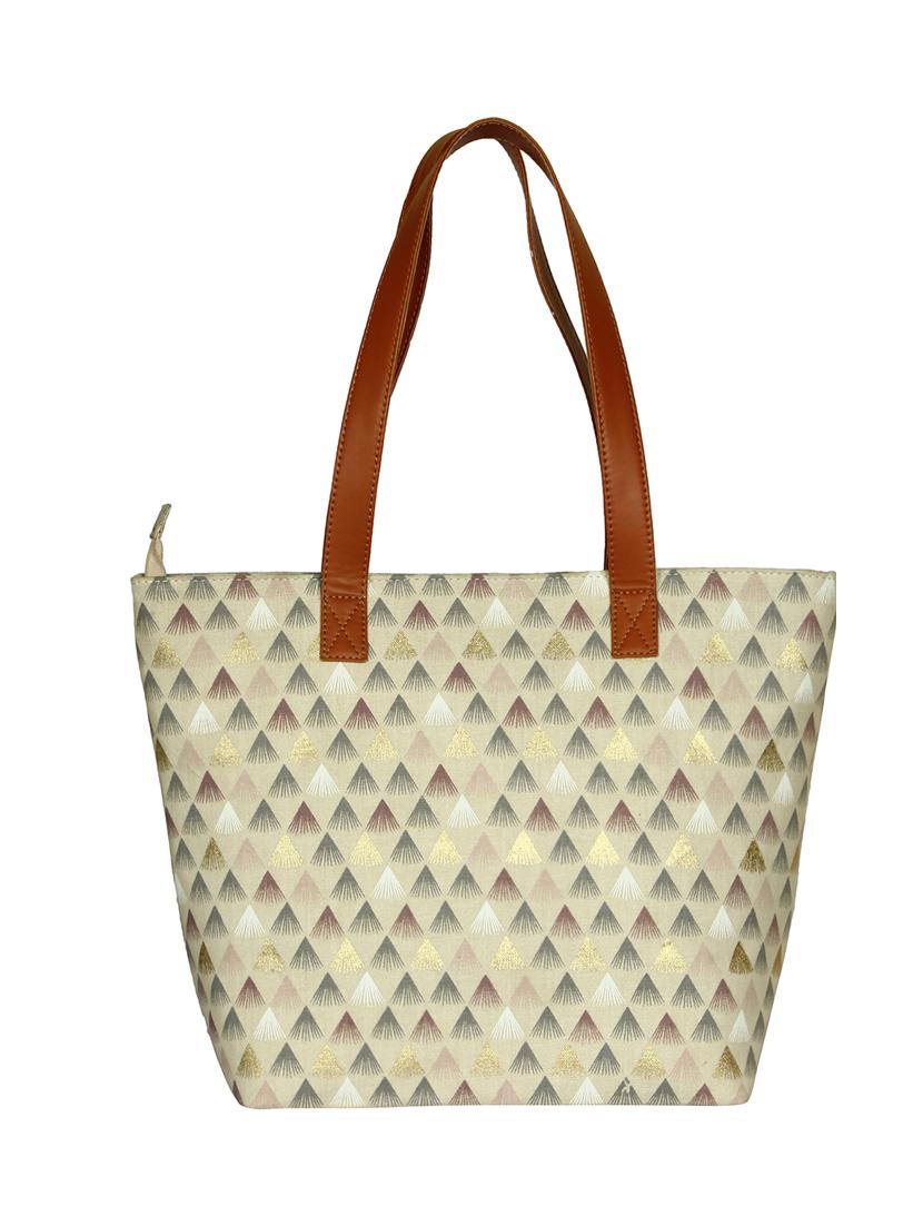 beige canvas regular handbag - 16972151 - Zoom Image - 2