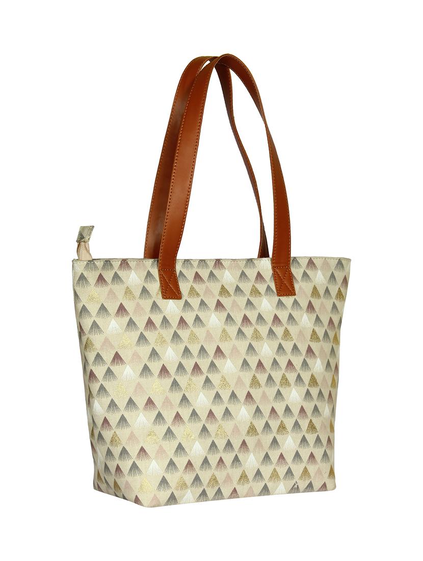 beige canvas regular handbag - 16972151 - Zoom Image - 4
