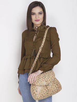 brown leatherette (pu) regular sling bag - 16972228 - Standard Image - 5