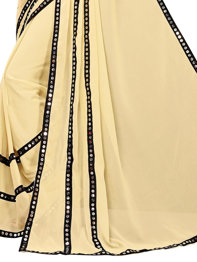 contrast solid saree with blouse - 16972649 - Zoom Image - 4