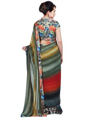multi colored georgette banarasi saree with blouse - 16972671 - Standard Image - 2
