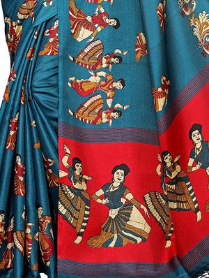 conversational printed saree with blouse - 16972751 - Standard Image - 3