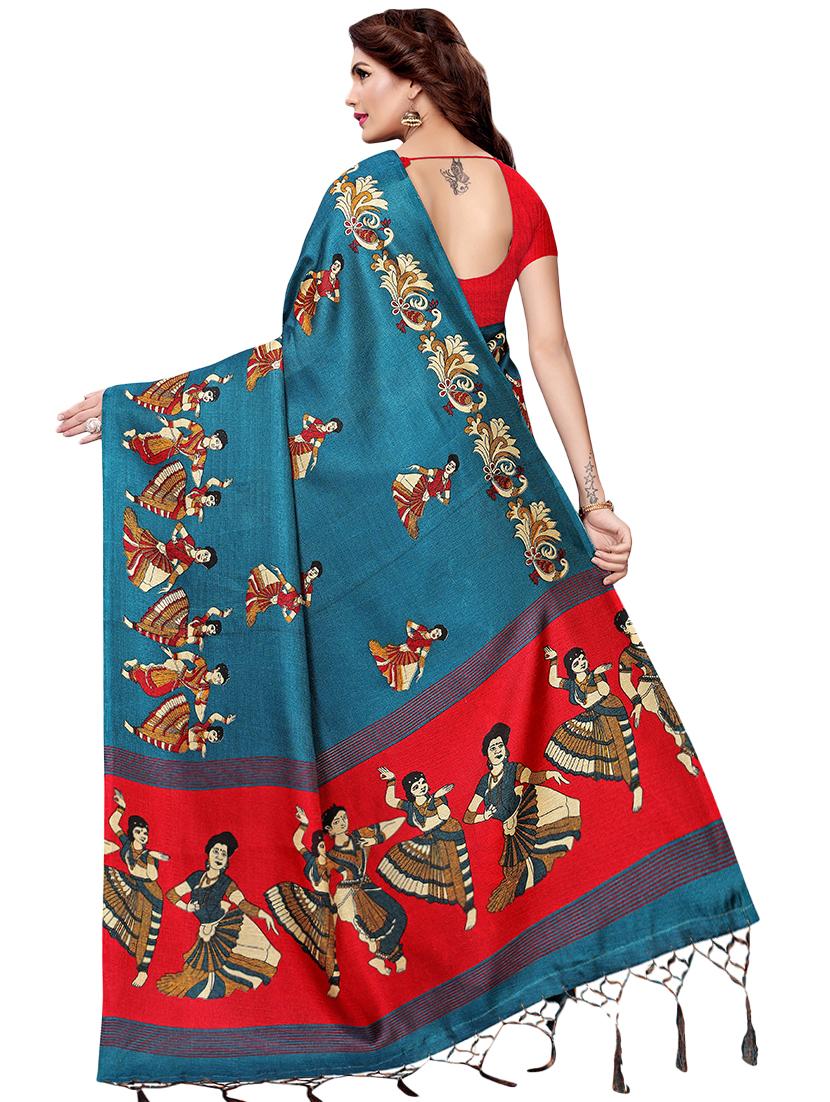 conversational printed saree with blouse - 16972751 - Zoom Image - 2