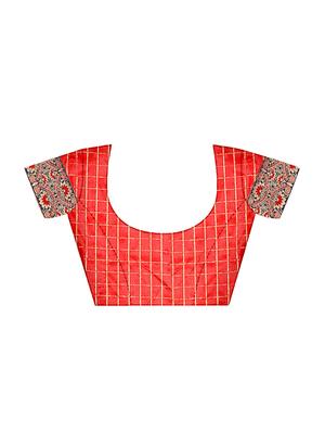 solid bordered saree with blouse - 16972762 - Standard Image - 4