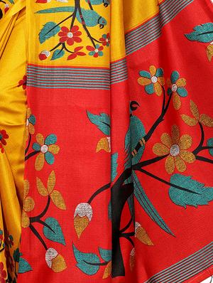 floral banarasi saree with blouse - 16972767 - Standard Image - 3