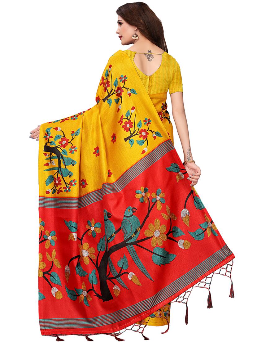 floral banarasi saree with blouse - 16972767 - Zoom Image - 2