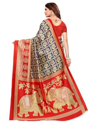checkered banarasi saree with blouse - 16972888 - Standard Image - 2