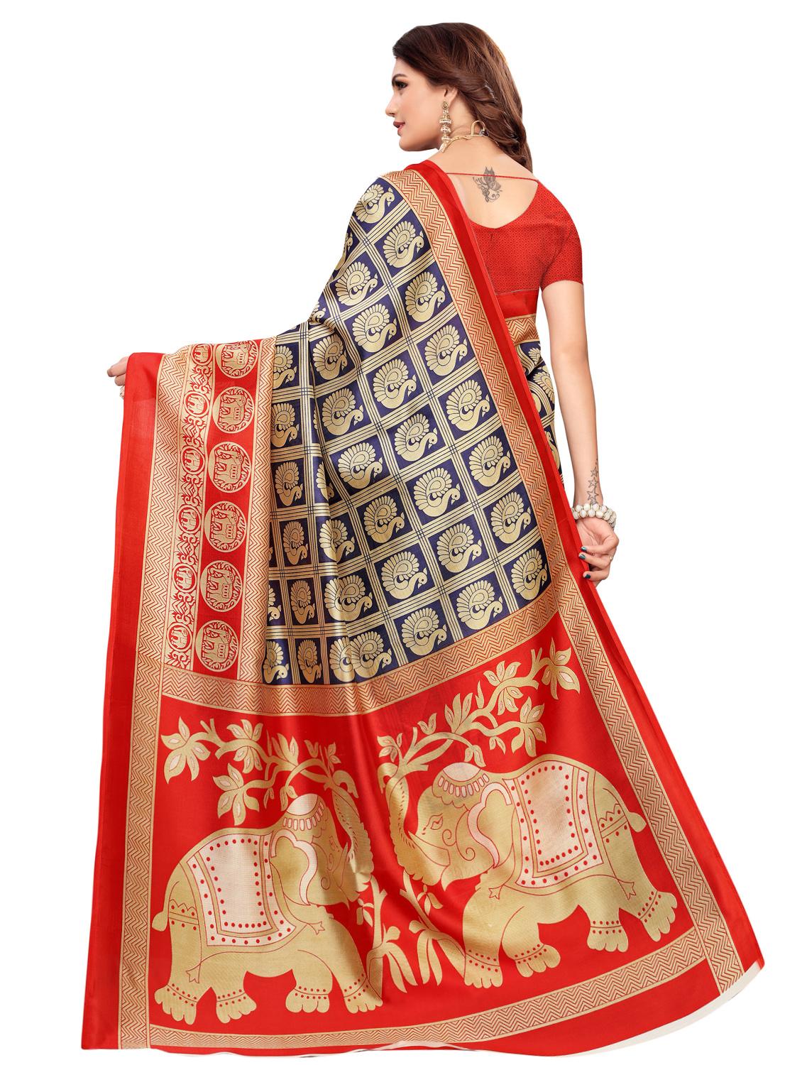 checkered banarasi saree with blouse - 16972888 - Zoom Image - 2