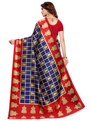 checkered banarasi saree with blouse - 16972898 - Standard Image - 2
