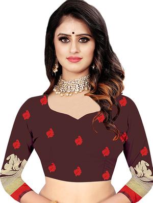 red art silk banarasi saree with blouse - 16973029 - Standard Image - 3