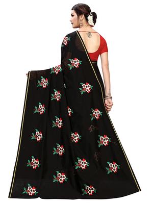 self design embroidered saree with blouse - 16973041 - Standard Image - 2