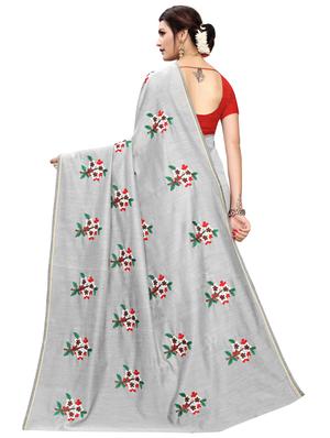 self design embroidered saree with blouse - 16973045 - Standard Image - 2