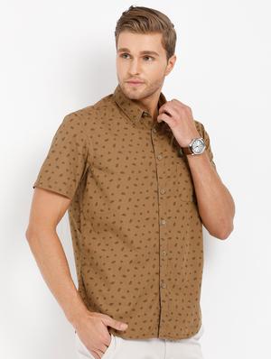 brown printed casual shirt - 16973161 - Standard Image - 2