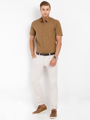 brown printed casual shirt - 16973161 - Standard Image - 4
