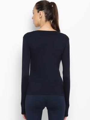 thumb hole sleeved boat neck tee - 16973417 - Standard Image - 3