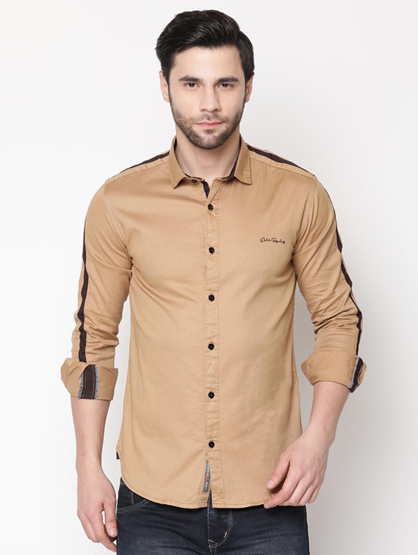 beige taped casual shirt - 16973582 - Zoom Image - 1
