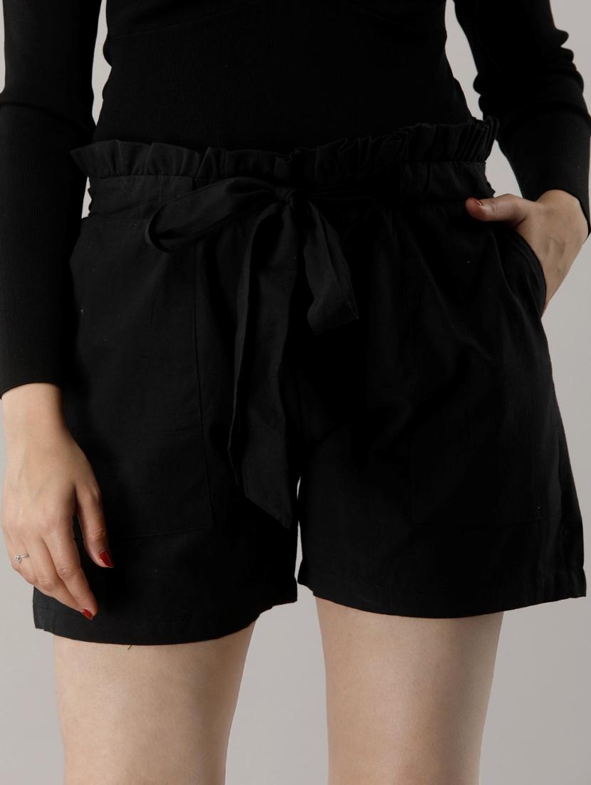 tie front paper bag shorts - 16973672 - Zoom Image - 1