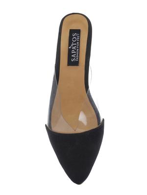 black suede slip on sandals - 16973752 - Standard Image - 4