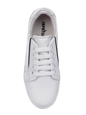 white synthetic laceup sneakers - 16973768 - Standard Image - 4