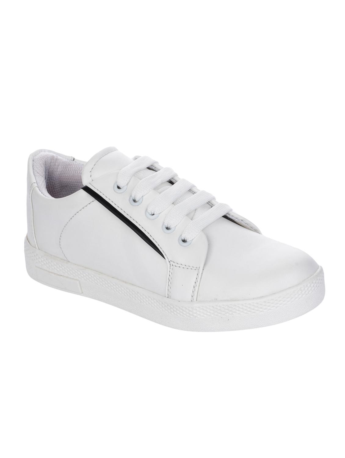 white synthetic laceup sneakers - 16973768 - Zoom Image - 1