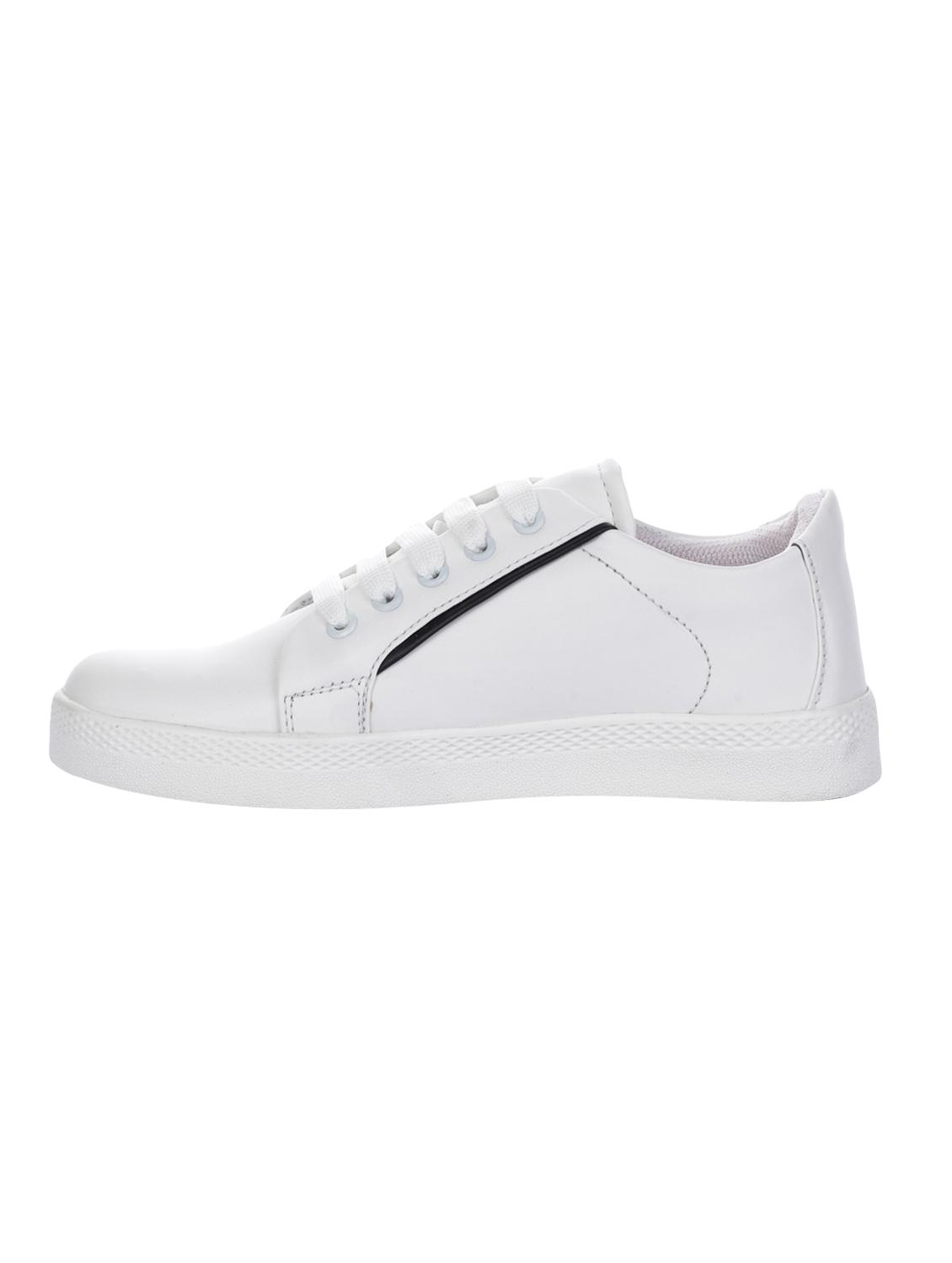white synthetic laceup sneakers - 16973768 - Zoom Image - 2