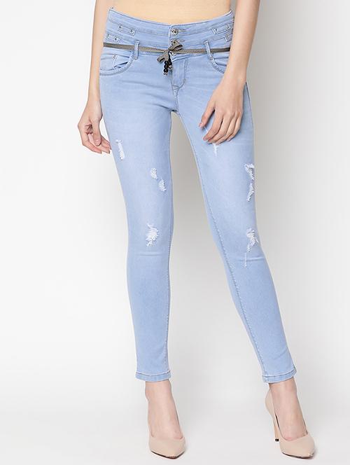 mid rise distressed jeans - 16973909 - Standard Image - 1