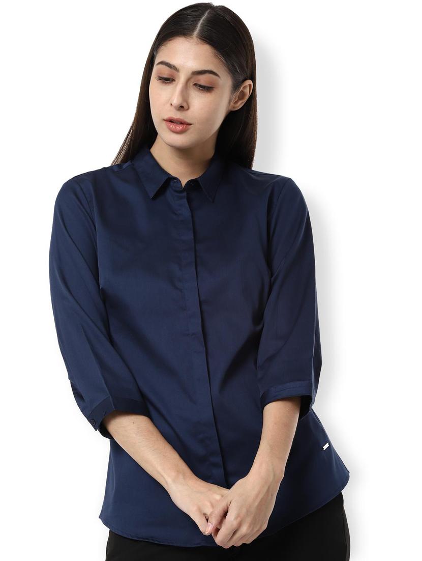 concealed placket solid shirt - 16974328 - Zoom Image - 1
