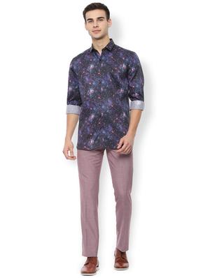 navy blue printed casual shirt - 16974402 - Standard Image - 3