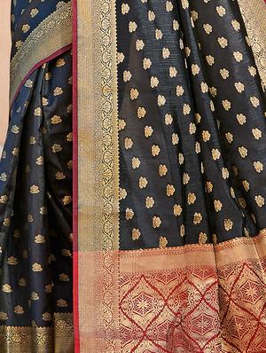 self design woven saree with blouse - 16974575 - Standard Image - 2