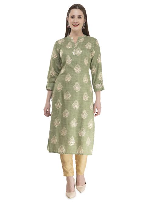block print straight kurta - 16974647 - Standard Image - 1