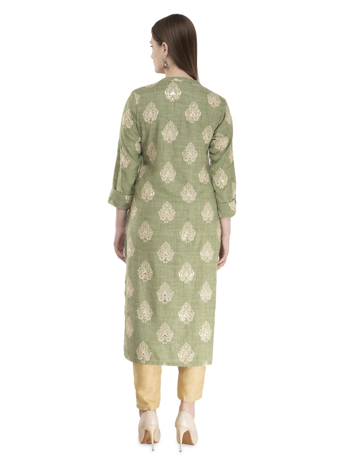 block print straight kurta - 16974647 - Zoom Image - 3