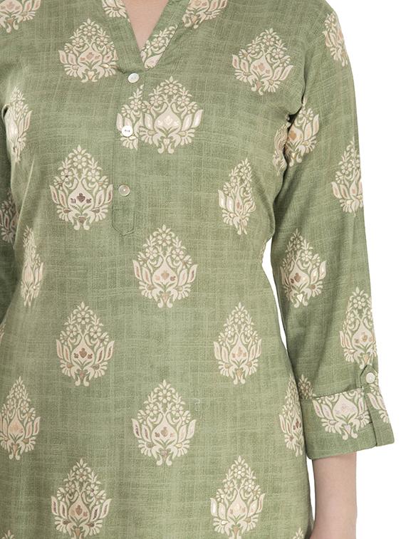 block print straight kurta - 16974647 - Zoom Image - 4