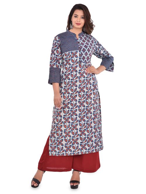 floral straight kurta - 16974700 - Standard Image - 1