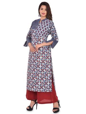 floral straight kurta - 16974700 - Standard Image - 2