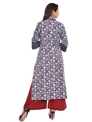 floral straight kurta - 16974700 - Standard Image - 3