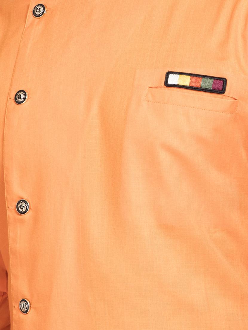 orange solid asymmetric short kurta - 16974865 - Zoom Image - 5