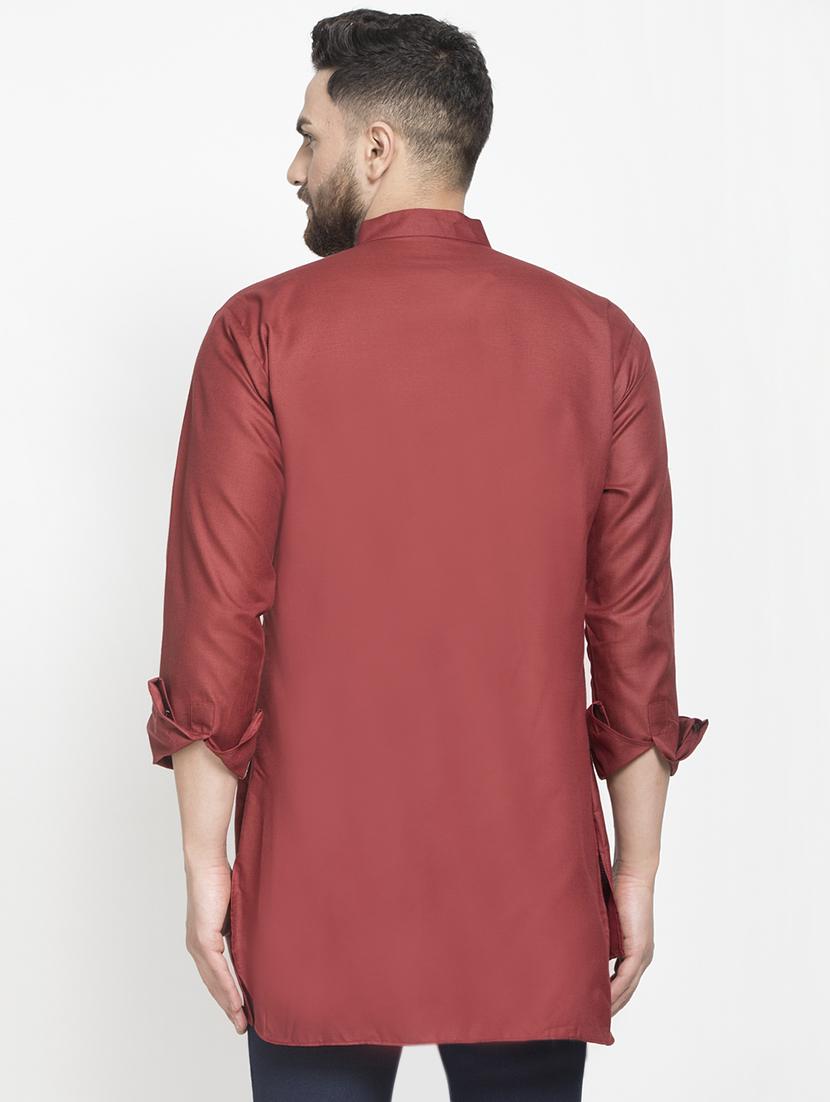 red solid asymmetric short kurta - 16974870 - Zoom Image - 3