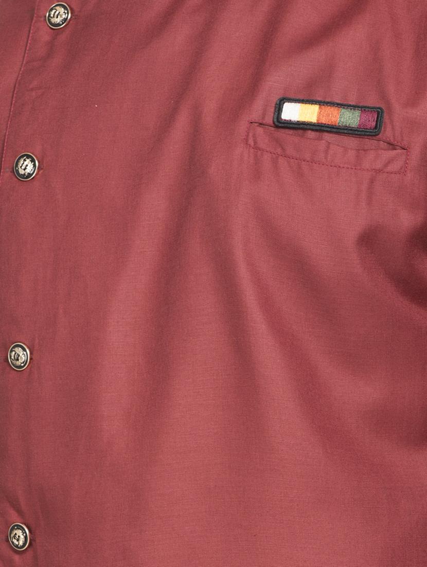red solid asymmetric short kurta - 16974870 - Zoom Image - 5